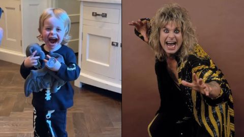 El nieto de Ozzy Osbourne le arranca la cabeza a un murciélago de juguete