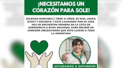 Soledad Mancinelli tiene 41 años y necesita un trasplante de corazón urgente